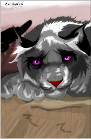 snow leopard purple eyes